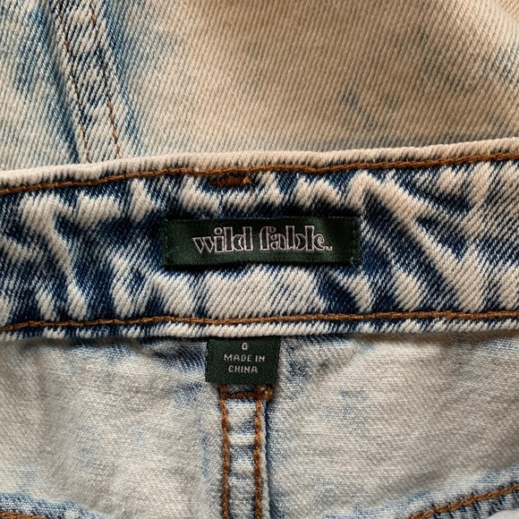 Wild Fable Light Blue Acid Wash Denim Skirt Knee Length Front Split Pockets NWOT - Picture 11 of 12